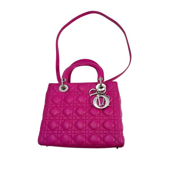 CHRISTIAN DIOR Pink Lambskin Leather Shoulder Bag - Picture 3 of 16